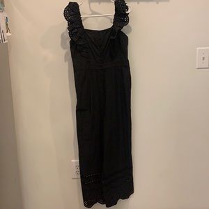 Madewell Black Ruffle Eyelit Romper Size 4